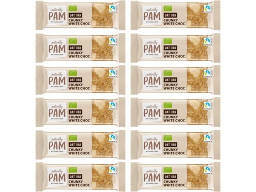 [90333148 1665986] Naturally Pam Riegel Bio Oat Bar – Chunky White Choc 12 x 40 g