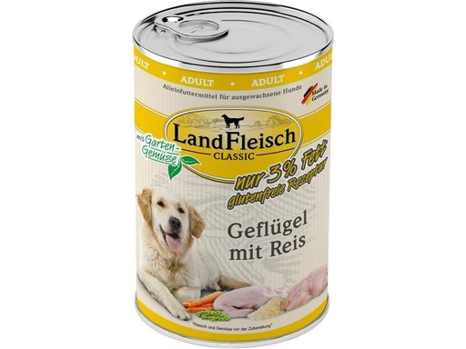 [90333176 1653802] LandFleisch Nassfutter Classic Geflügel mit Reis, 400 g