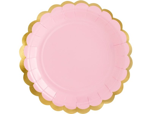 [90333177 1665177] Partydeco Einwegteller Rosa, 18 cm, 6 Stück
