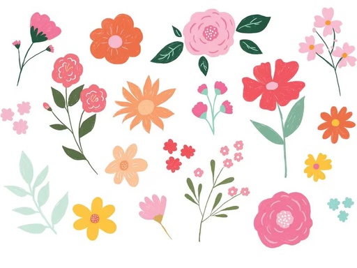 [90333197 1665209] Partydeco Tattoo Set Blumen