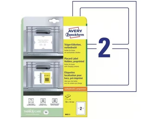 [90333210 1669681] Avery Zweckform Träger-Etiketten 160 x 120 mm, 5 Blatt, 10 Stück