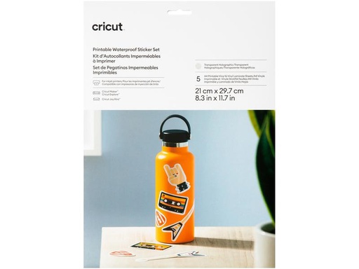 [90333225 1593639] Cricut Stickerpapier Joy Xtra A4, 5 Bogen, Transparent Holo