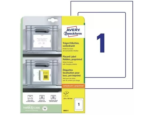 [90333281 1669682] Avery Zweckform Träger-Etiketten 220 x 160 mm, 5 Blatt, 5 Stück