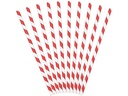 Partydeco Strohhalm 19.5 cm, 10 Stück, Rot/Weiss