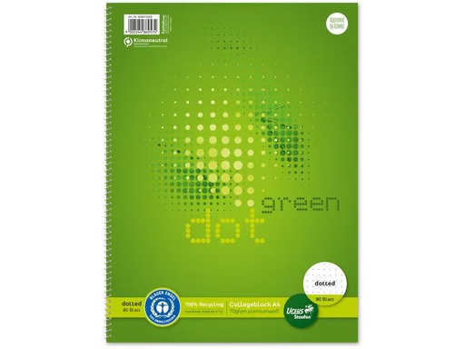 [90333329 1656247] Ursusgreen Schreibblock Collegeblock A4, gepunktet, 4-fach gelocht