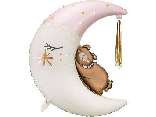[90333359 1665241] Partydeco Folienballon Teddybär Mond 80 x 98 cm