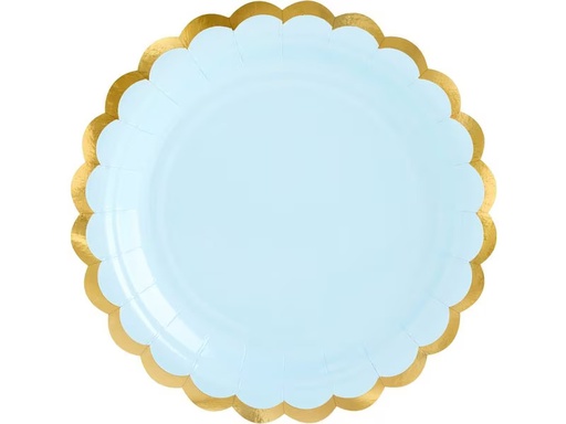 [90333440 1665176] Partydeco Einwegteller Blau, 18 cm, 6 Stück