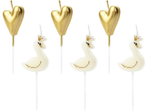 [90333469 1665260] Partydeco Kerze Lovely Swan 6 Stück