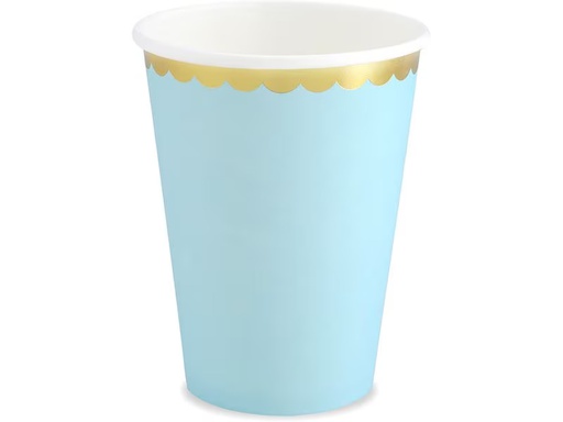 [90333479 1665178] Partydeco Einwegbecher 220 ml, 6 Stück, Blau