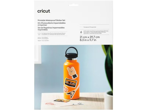 [90333485 1593637] Cricut Stickerpapier Joy Xtra A4, 6 Bogen, Transparent