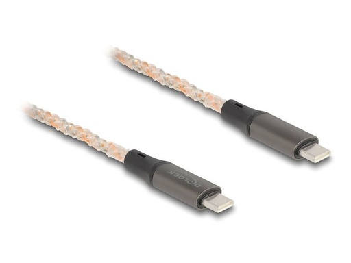 [90333702 1674738] Delock USB 2.0-Kabel RGB Beleuchtung, PD 3.0, USB C - USB C 1.2 m
