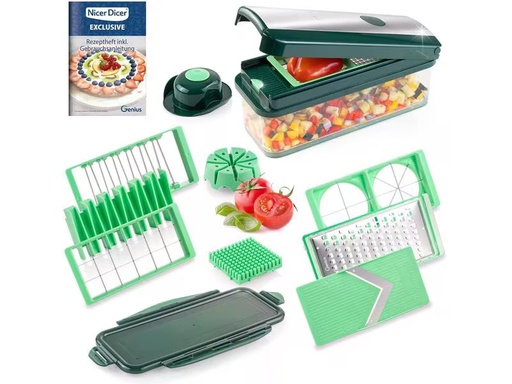[90333770 1652076] Genius Gemüseschneider Genius Nicer Dicer Exklusive 15-teilig, Grün