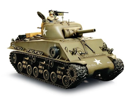 [90333786 1673458] Tamiya Panzer M4 Sherman 105 mm Howitzer Full-Option Bausatz, 1:16