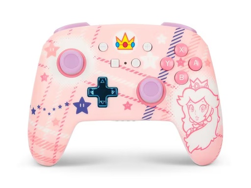 [90334432 1661525] Power A Enhanced Wireless Controller Princess Peach Plaid