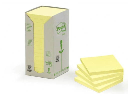 [90053594 85034] Post-it Notizzettel Recycling Notes 7.6 cm x 7.6 cm, Gelb