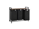 Songmics Wäschekorb  38 l, Braun/Schwarz