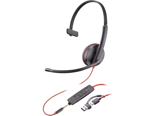 [90334892 1680491] Poly Headset Blackwire 3215 Mono USB-A/C