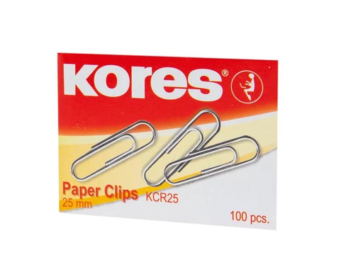 [90053634 1096370] Kores Büroklammer KCR 25 mm, 100 Stück