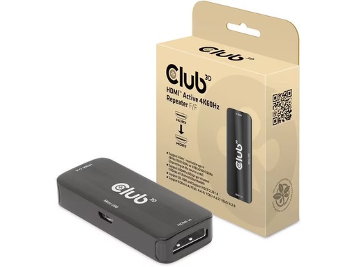 [90334997 1676267] Club 3D Active HDMI 4K60Hz Repeater B/B CAC-1307  -