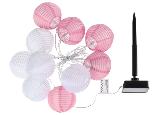 [90335041 1613464] COCON Lichterkette LED Solar, Pink/Weiss, 3.7 m