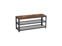 VASAGLE Schuhregal 100 cm x 30 cm, Braun/Schwarz