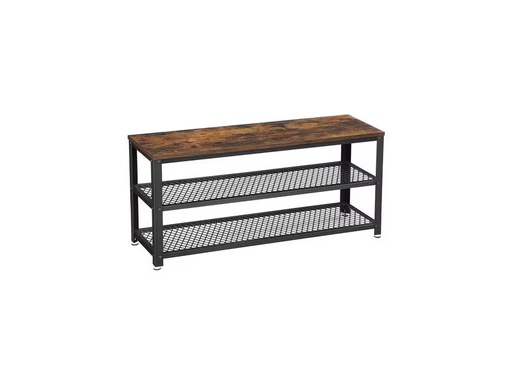[90335078 1668521] VASAGLE Schuhregal 100 cm x 30 cm, Braun/Schwarz