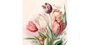 Braun + Company Papierservietten Vintage Tulip 33 cm x 33 cm, 20 Stück