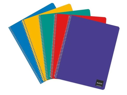 [90335552 1433499] ELCO Notizbuch 10 x 16.5 cm, Kariert, Blau/Gelb/Grün/Rot/Violett
