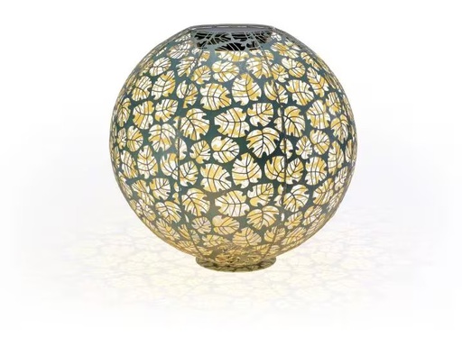 [90335789 1670232] STT Windlicht Solar Antic Ball Monstera Ø 40 cm, Dunkelgrün