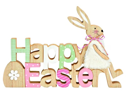 [90335890 1598990] G. Wurm Aufsteller Happy Easter Hase Mehrfarbig