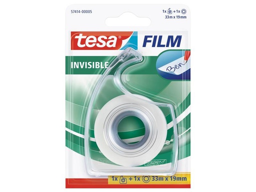 [90053740 540172] tesa Handabroller invisible 19 mm x 33 m, Transparent, 1 Rolle