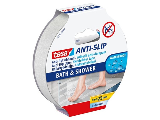 [90336044 1677216] tesa Anti-Rutschband Bad &amp; Dusche, 5 m x 25 mm
