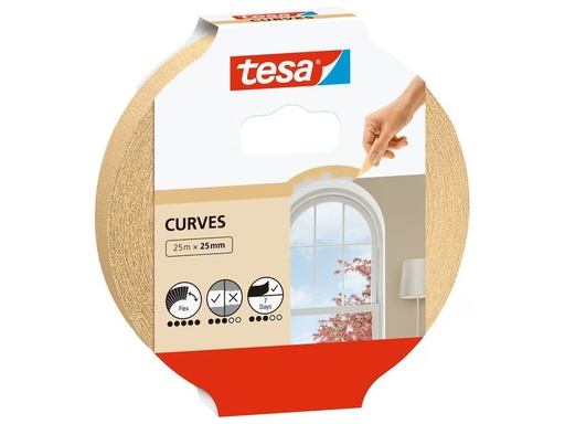[90336165 1677236] tesa Malerkrepp Kurven, 25 m x 25 mm