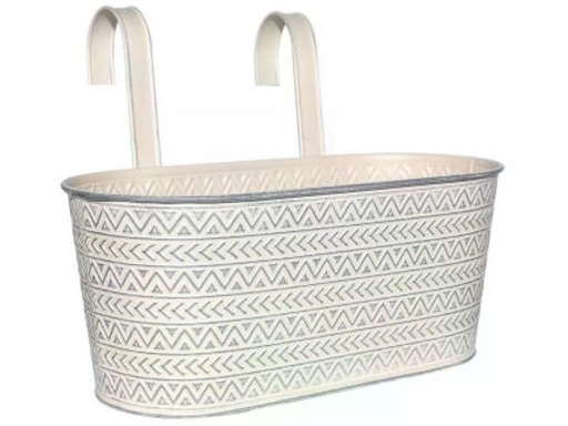 [90336457 1680086] Dameco Übertopf Oval mit 2 Haken Weiss