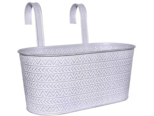 [90336495 1680087] Dameco Übertopf Oval mit 2 Haken Grau