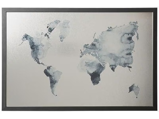 [90336553 1680747] Bi-Office Magnethaftendes Whiteboard Weltkarte 60 x 40 cm