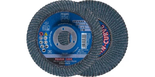 [90336583 1639636] Pferd Polifan-Fächerscheiben Zirkonkorund PFR 125 x 22.23 mm M Z40