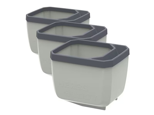 [90336598 1666849] Gusta Garden HERBS BUDDY Kräutertopf 3er Set Grau