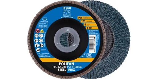 [90336648 1639640] Pferd Polifan-Fächerscheiben Zirkonkorund PFC 125 x 22.23 mm Z80