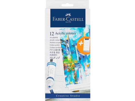 [90337013 1677800] Faber-Castell Acrylfarbe 12 x 20 ml, Mehrfarbig