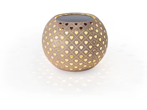 [90337029 1670247] STT Windlicht Solar Antic Globe Heart Ø 22 cm, Lila
