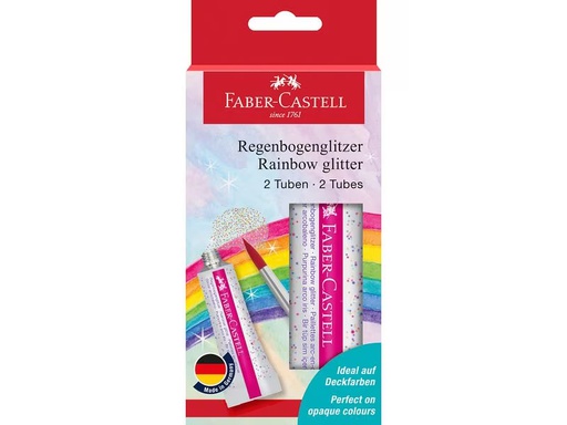 [90337114 1677792] Faber-Castell Glitterpaste Regenbogen 2 Täubchen je 12 ml