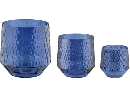 [90337323 1675280] EGLO Leuchten Windlicht Bezamby 3 Stück, Blau