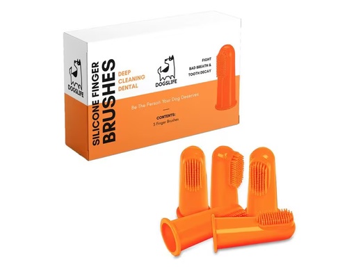 [90337449 1678559] DogsLife Zahnreinigung Silicone Finger Brushes 5 Stück