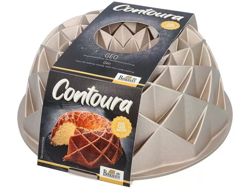 [90337548 1682699] RBV Birkmann Gugelhupf-Backform Contoura Geo 24 cm, Gold