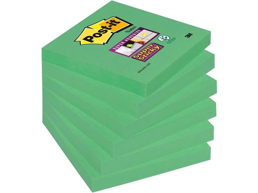 [90053899 1151235] Post-it Notizzettel Post-it Super Sticky Grün 7.6 x 7.6 cm, 6 Blöcke