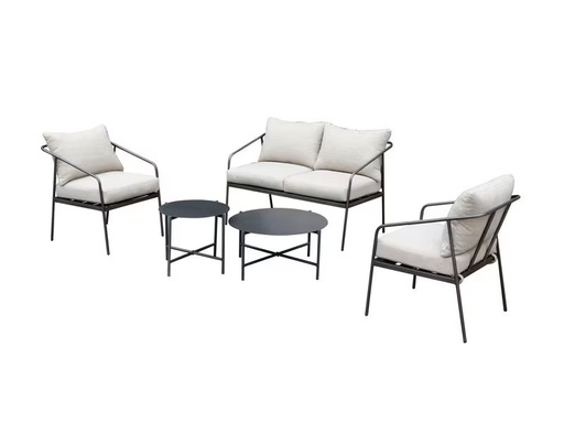 [90337631 1593793] COCON Loungeset Origlio, Beige/Schwarz, 4 Sitzplätze