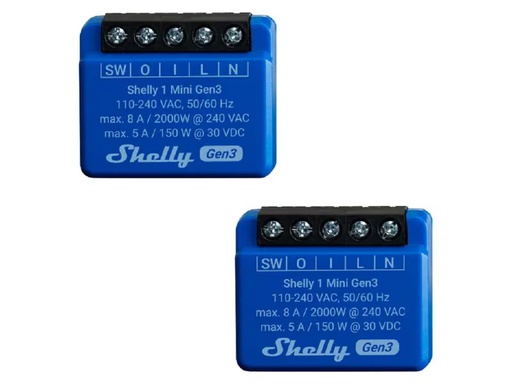 [90337955 1682099] Shelly WLAN-Schalter Mini Gen3, 2 Stück