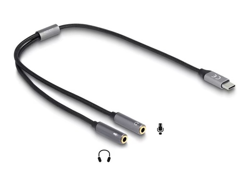 [90338082 1672903] Delock Headset DAC 24 Bit / 96 kHz USB-C - 3.5 mm Klinke