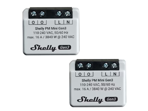[90338092 1682100] Shelly WLAN-Schaltaktor PM Gen3, 2 Stück